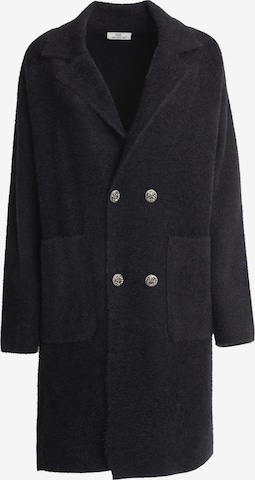 Influencer Prechodný kabát 'Fluffy' - Čierna: predná strana