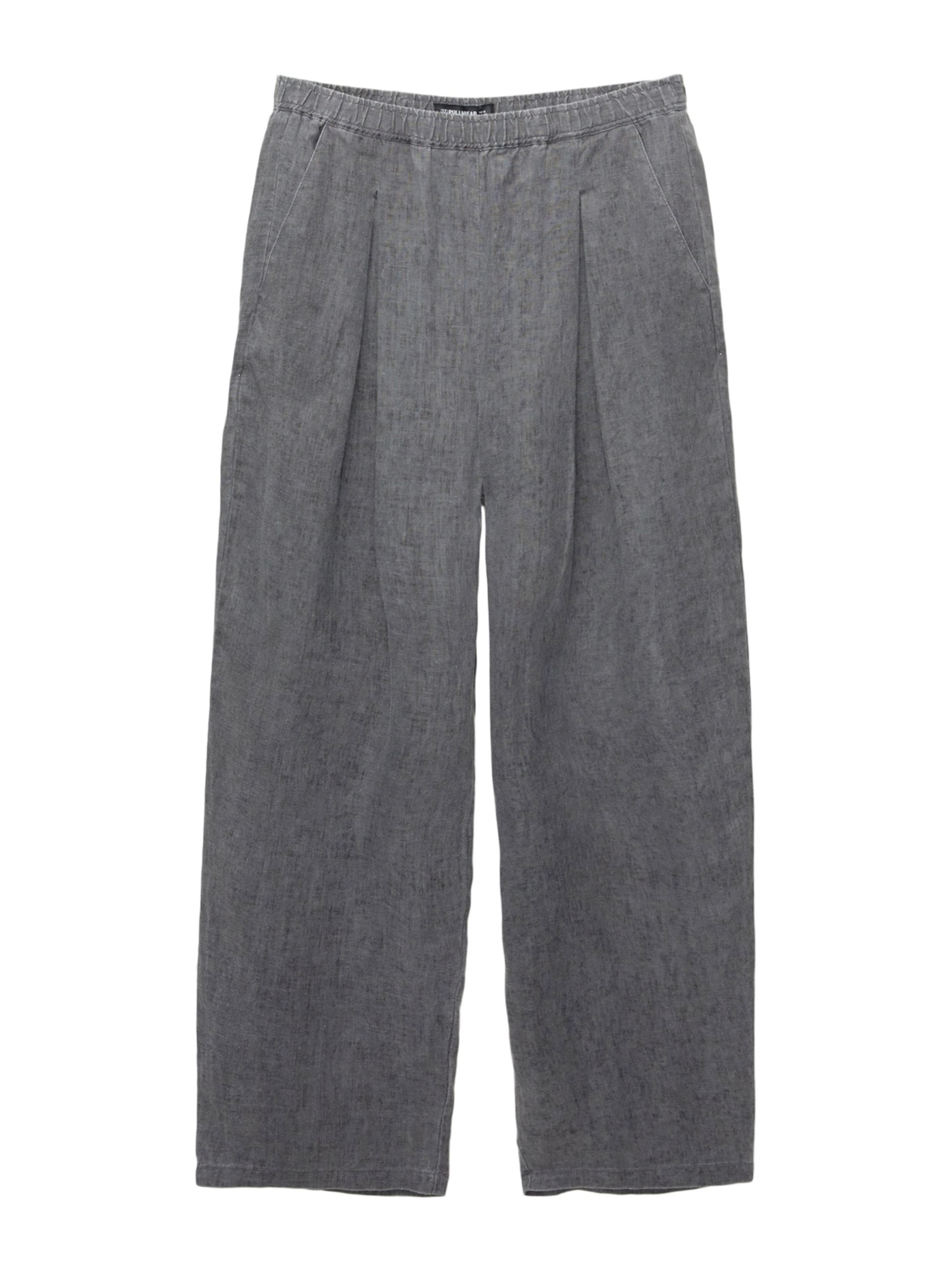 Pull&amp;Bear Wide leg Bandplooibroek in Blauw: voorkant