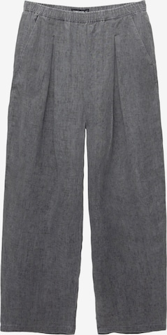 Pull&BearWide Leg/ Široke nogavice Hlače s naborima - plava boja: prednji dio