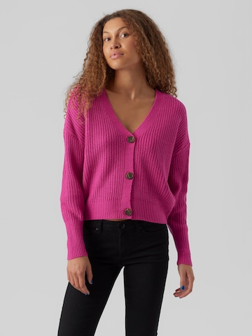 VERO MODA Knit Cardigan 'Lea' in Pink: front