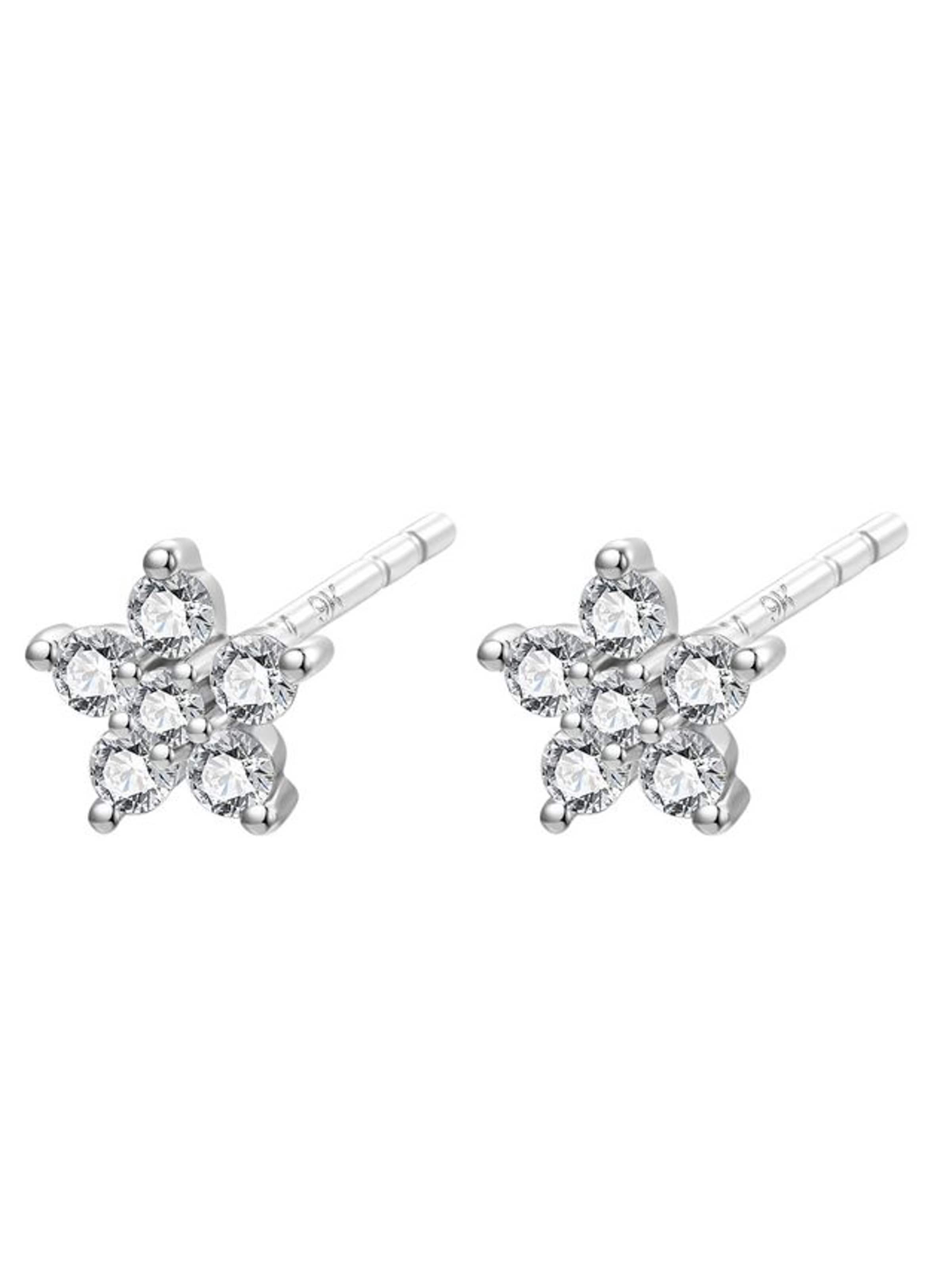 Orecchini 'Bloom Essence Studs' di Dear Me in argento: frontale