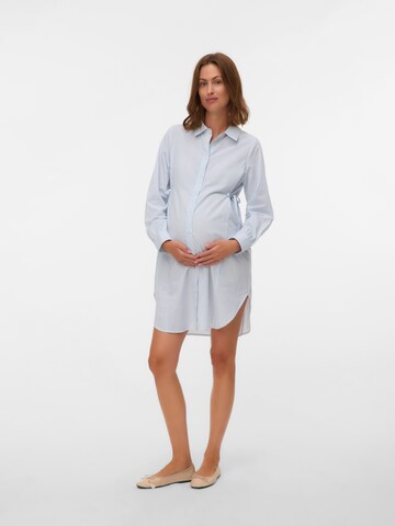MAMALICIOUS Dress 'MLLETICIA LIA L/S WO STRING SHIRT D' in White