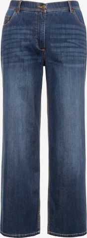 Ulla Popken Wide leg Jeans in Blauw: voorkant