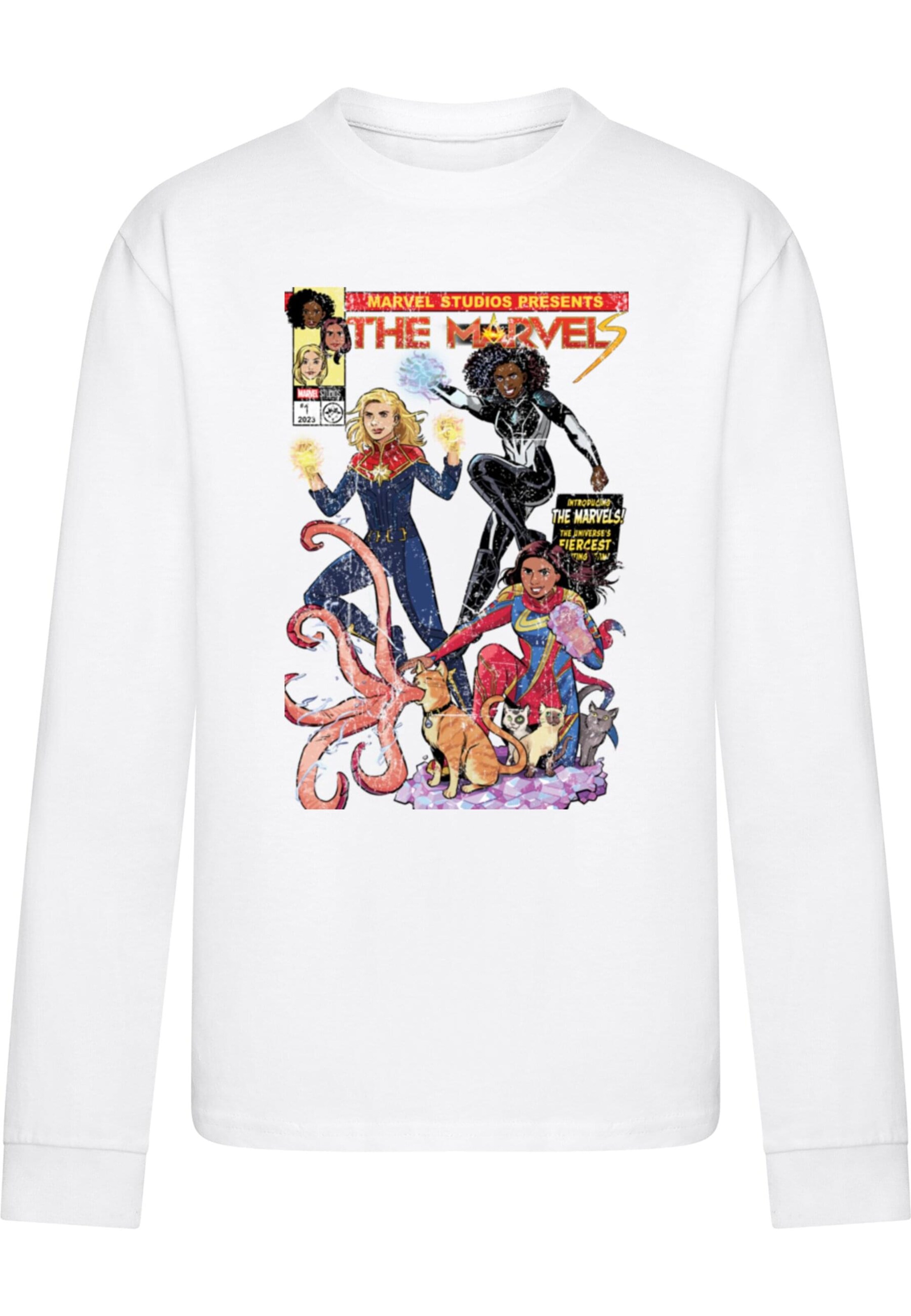 T-Shirt 'The Marvels - Comic Cover' ABSOLUTE CULT en blanc : devant