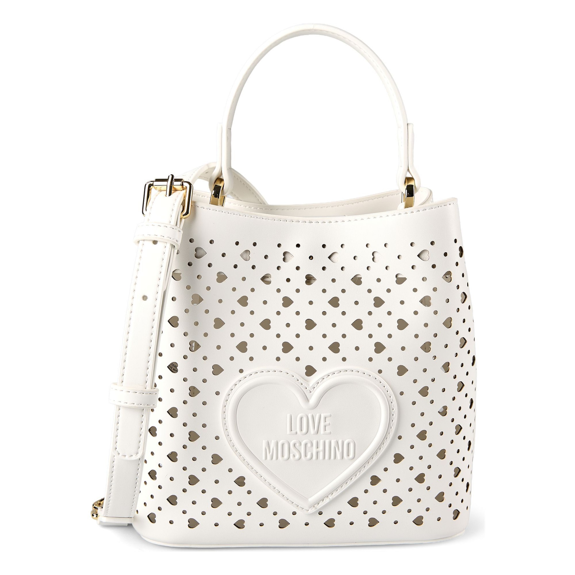 Sac bandoulière 'Basket Laminated' Love Moschino en blanc : devant
