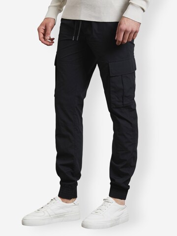 Threadbare Slimfit lange Cargohose 'Prince' in Schwarz