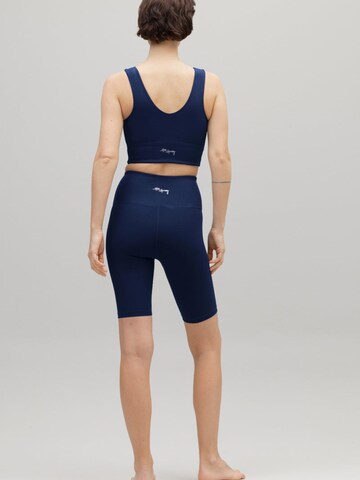 Hey Honey Skinny Leggings 'Biker Ribbed' in Blue