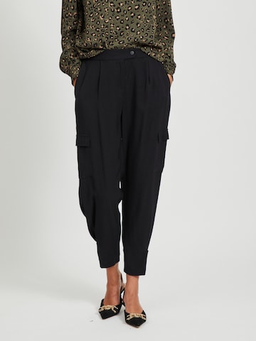 VILA Regular Cargo trousers 'THYRA' in Black: front