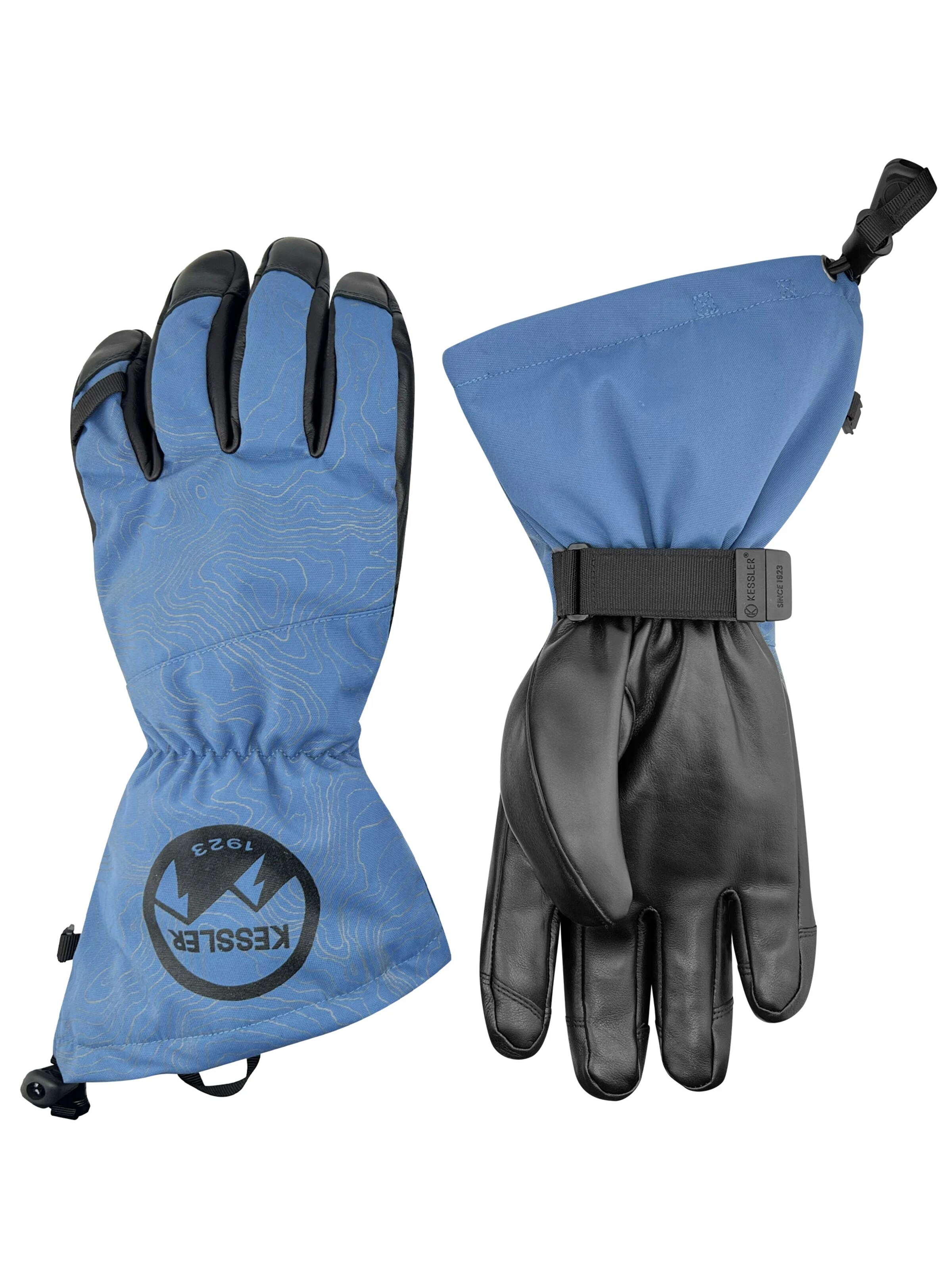 KESSLER Full Finger Gloves in Blue: front