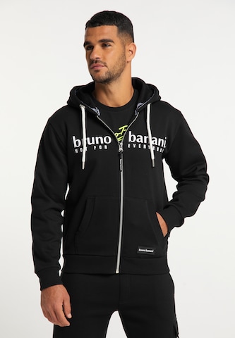 BRUNO BANANI Zip-Up Hoodie 'Parker' in Black: front