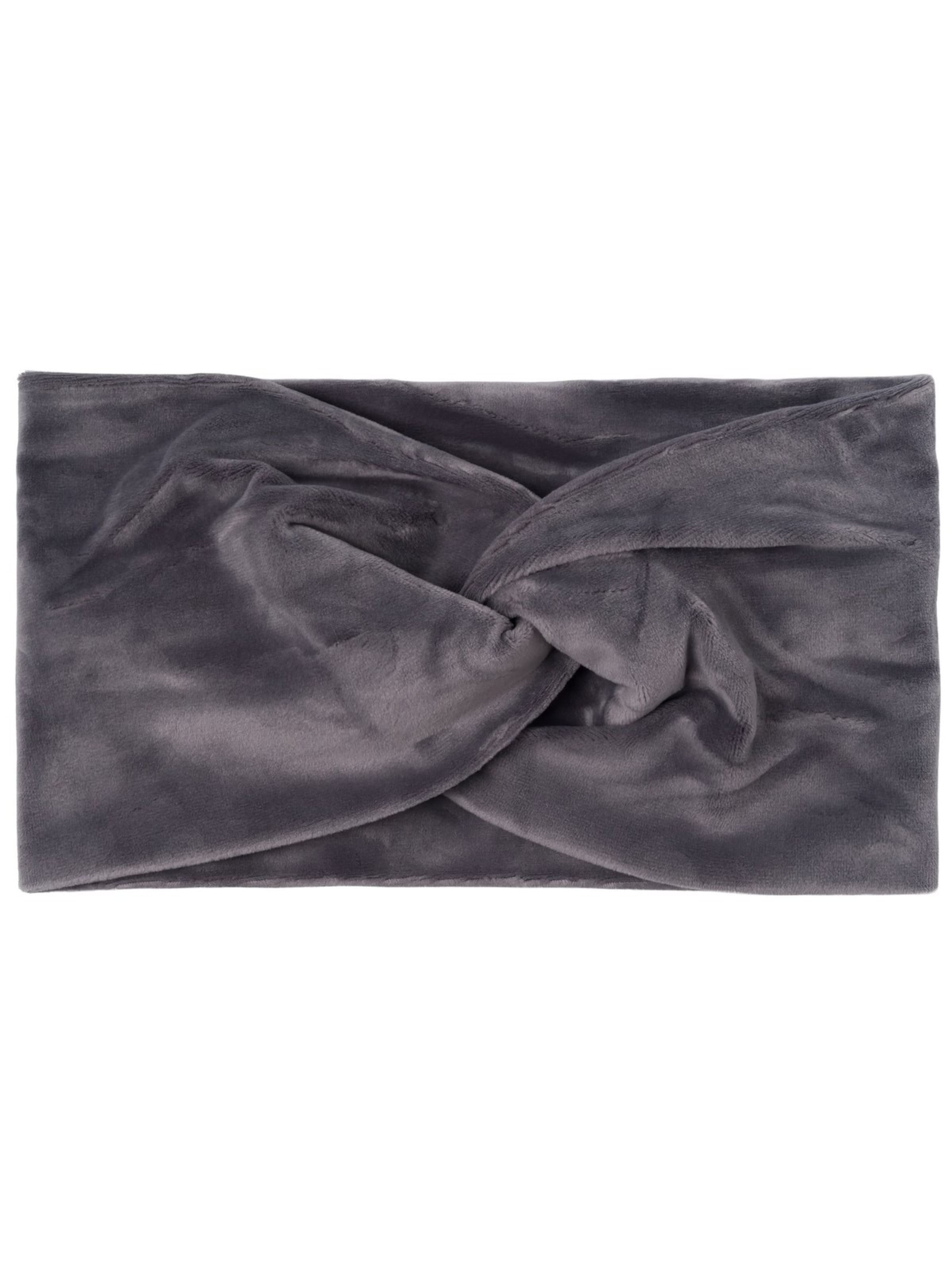 styleBREAKER Haarschmuck 'Samt Stirnband mit Twist Knoten'‌‌‌‌ in Grau: Vorderseite