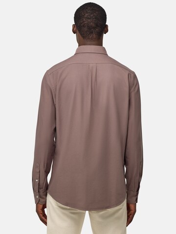 Boggi Milano Regular fit Overhemd in Bruin