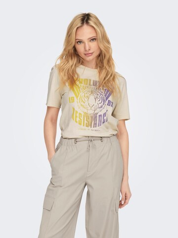 T-shirt ONLY en beige : devant