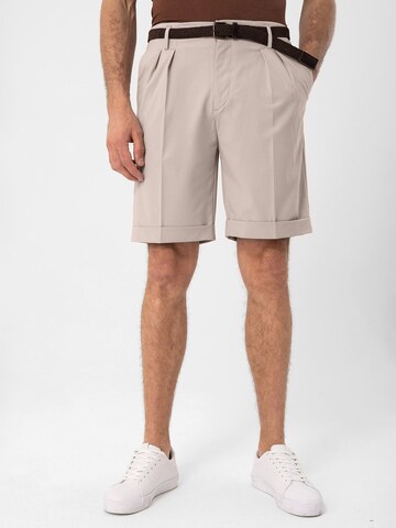 Antioch regular Bukser med fals i beige: forside