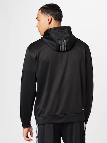 ADIDAS PERFORMANCE Athletic Zip-Up Hoodie 'ESSENTIAL' in Black