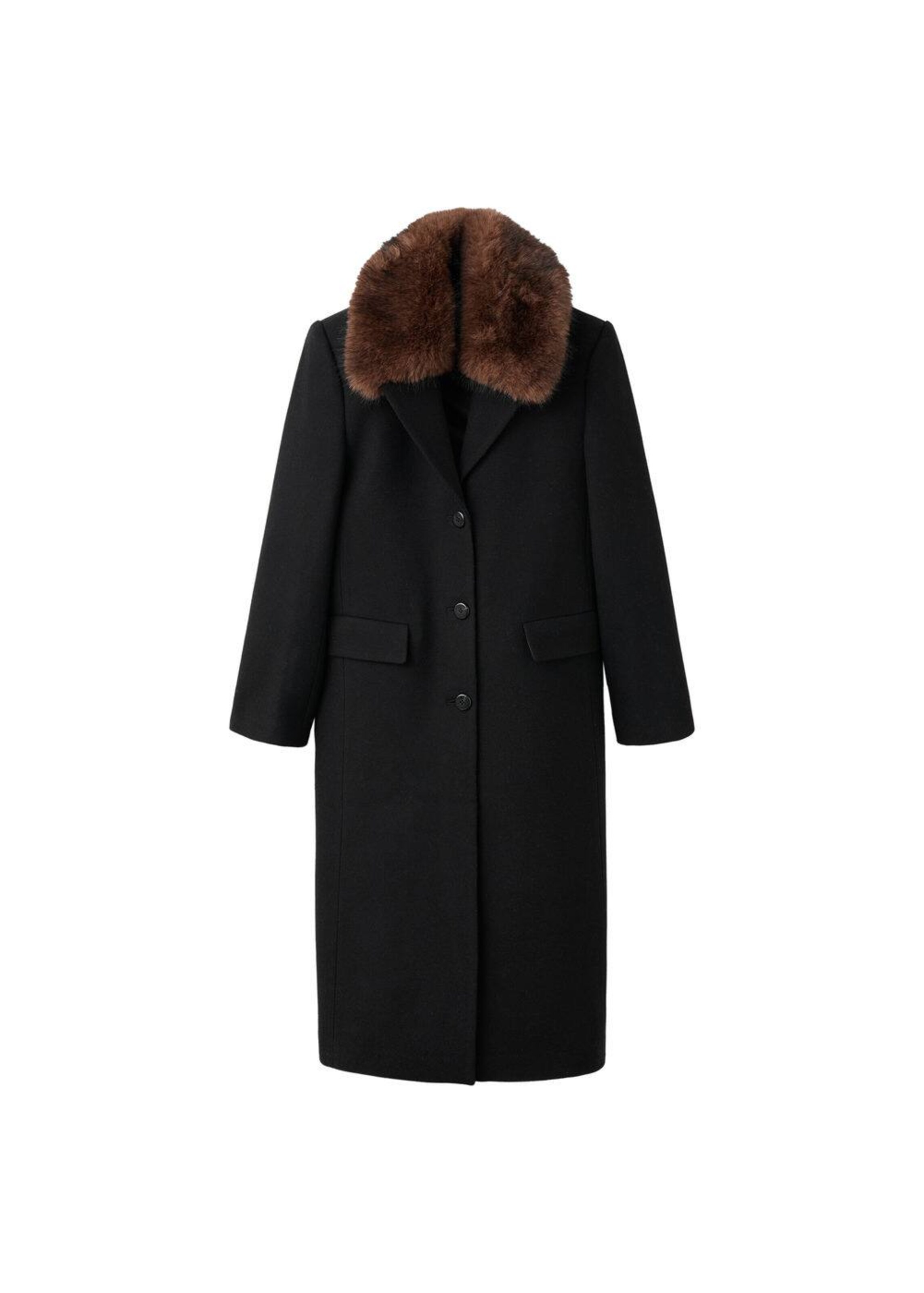MANGO Between-Seasons Coat 'Lips' in Brown / Black, Item view