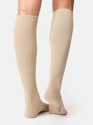 Nur Die Knee High Socks 'Fit & Vital' in Beige