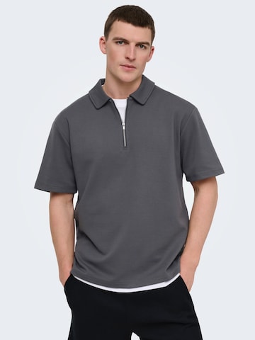 Only & Sons Poloshirt 'ONSNewkodyl' in Grau: Vorderseite