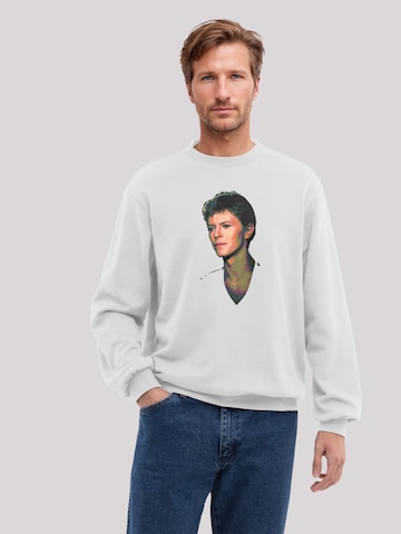 Sweat-shirt 'TV Times Pop Star David Bowie 1977' F4NT4STIC en blanc : devant