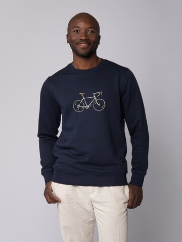 Felpa ' Doodle Bike ' di Watapparel in blu: frontale
