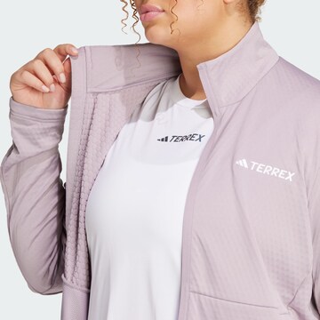 ADIDAS TERREX Athletic Fleece Jacket in Purple