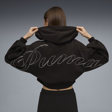 PUMA Sweatjacke 'Essentials Graphics' in Schwarz: Vorderseite