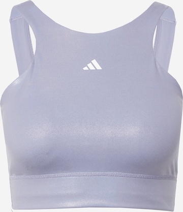 ADIDAS PERFORMANCE Bygelfri Sportbehå 'Powerimpact Medium-Support Longline' i silver: framsida