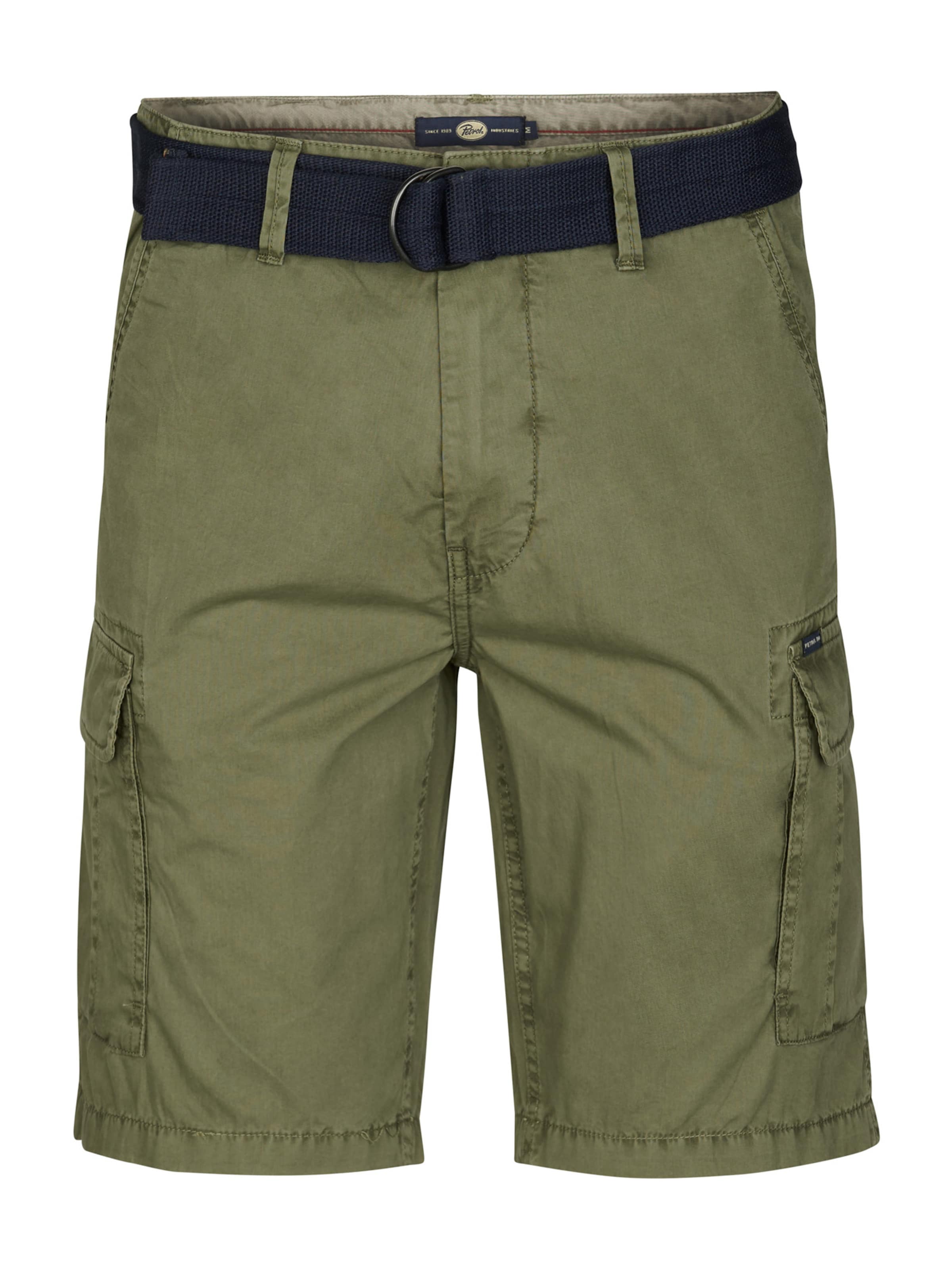 Petrol Industries - regular Pantalón cargo en verde: frente