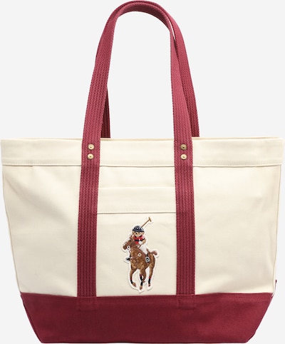 Polo Ralph Lauren Shopper in Ecru / Navy / Brown / Wine red, Item view