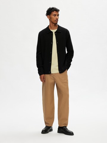 SELECTED HOMME Loosefit Broek 'MARK' in Bruin