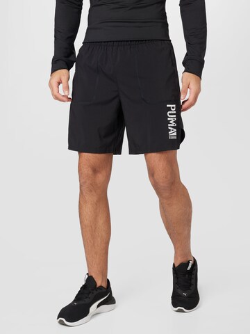 PUMA Regular Workout Pants in Black: front