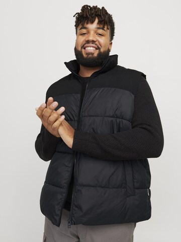 Jack & Jones Plus Weste 'JJMoon' in Schwarz