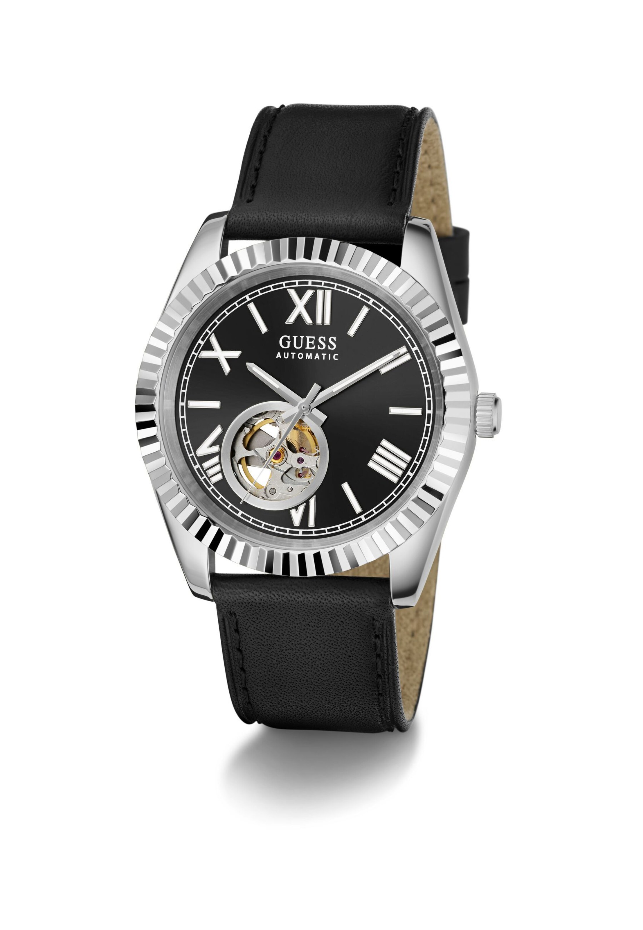 GUESS Analoog horloge 'CONNOISSEUR' in Zwart