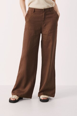 Part Two Wide leg Broek 'Ninnes' in Bruin