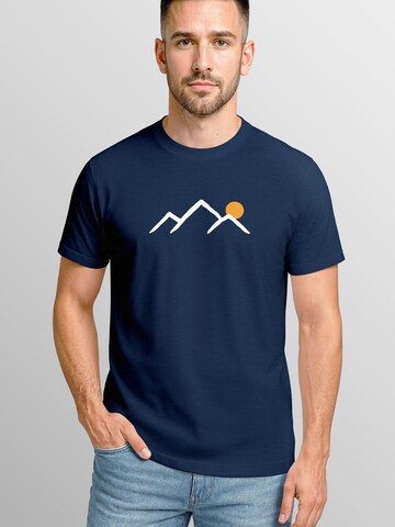 Neverless Shirt 'Mountain Sun'‌‌‌‌‌‌ in Blau: Vorderseite