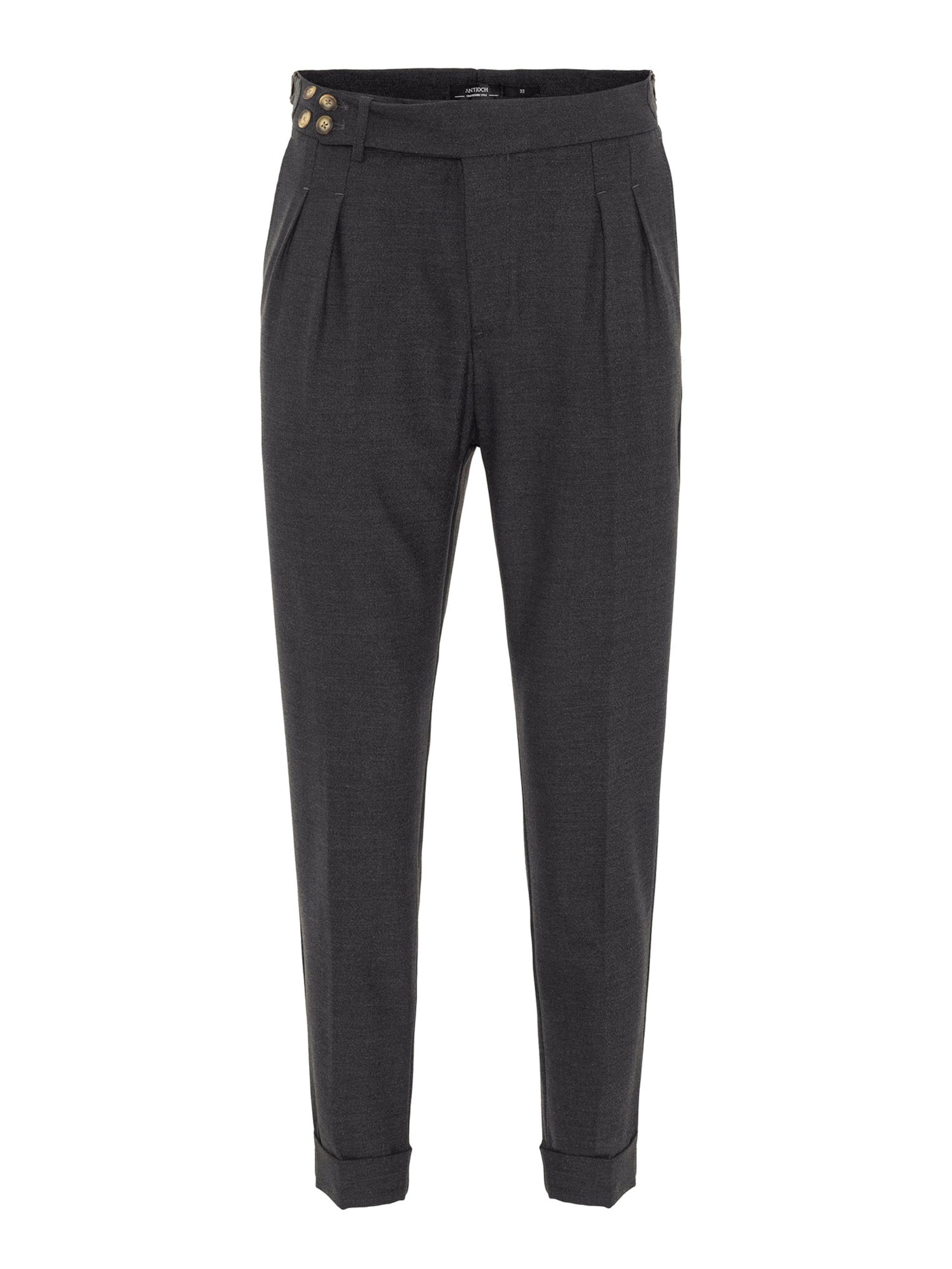 Antioch Regular Pleat-front trousers in Grey: front