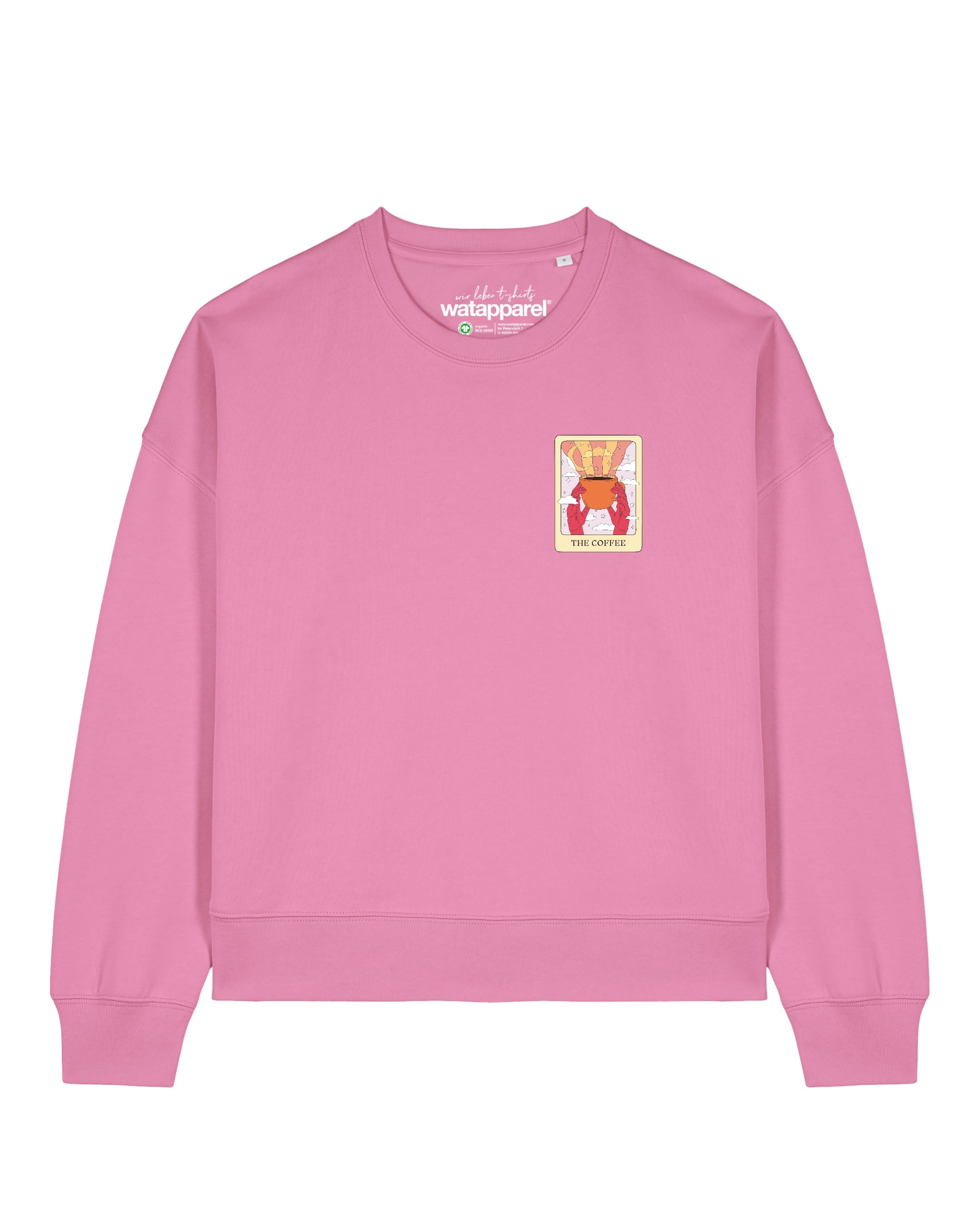 Sweat-shirt 'Tarot The Coffee ' Watapparel en rose : devant
