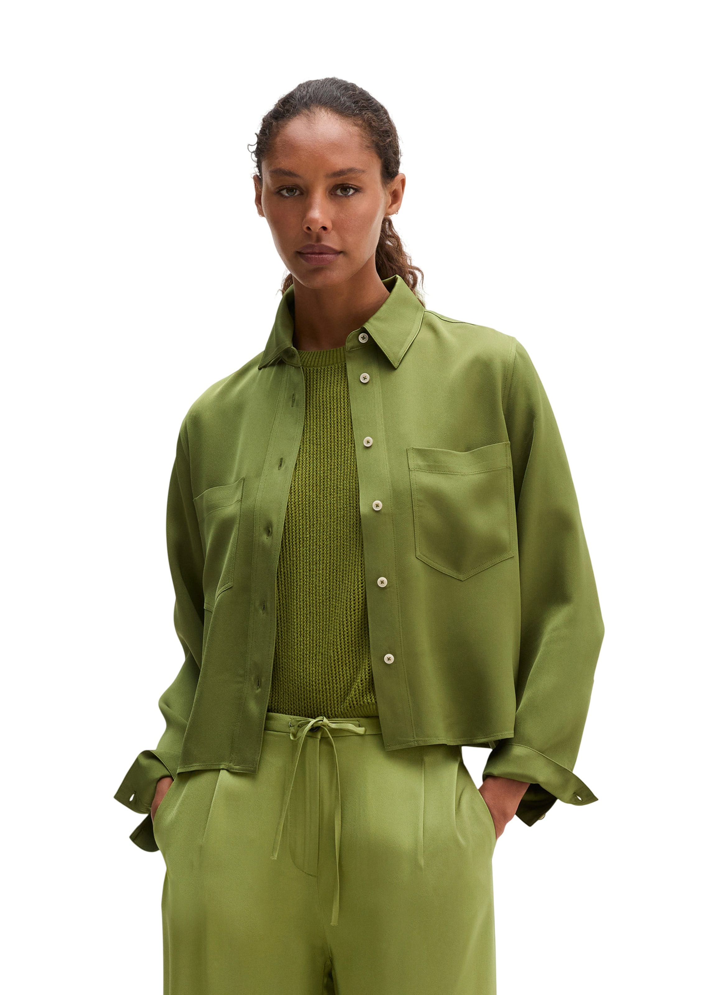 Marc O'Polo Blouse in Groen: voorkant