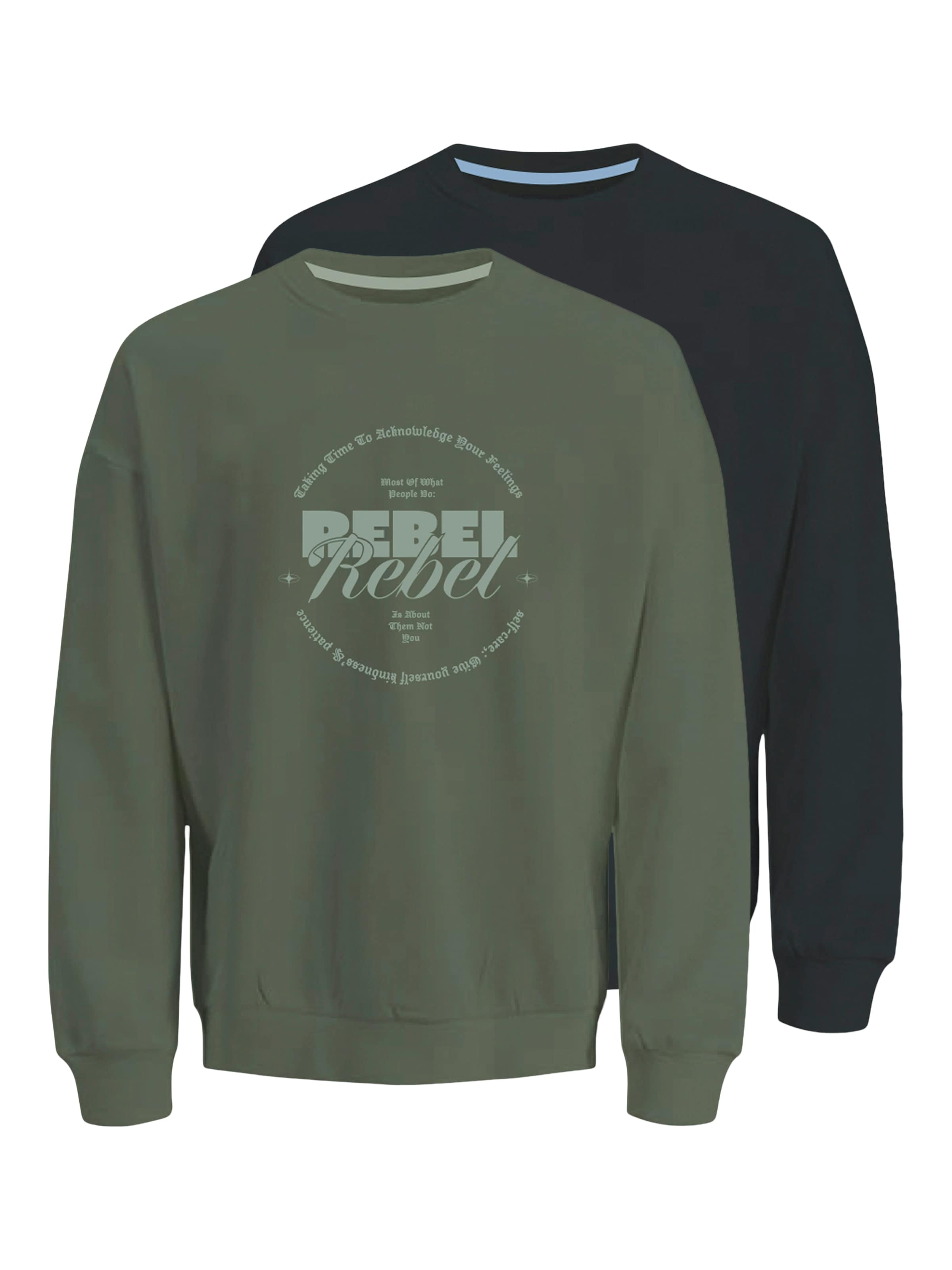 JJ Rebel Μπλούζα φούτερ 'JREBGRAY' σε πράσινο: μπροστά