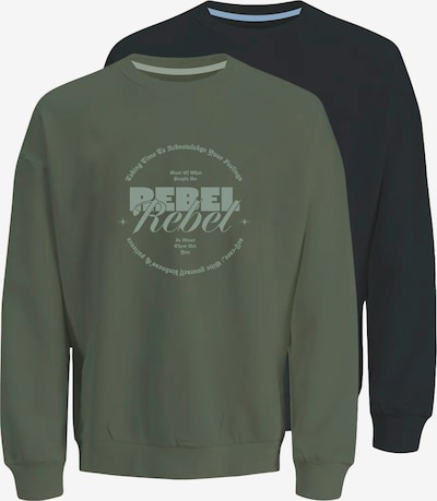 JJ Rebel Sweater majica 'JREBGRAY' u zelena / pastelno zelena / crna, Pregled proizvoda