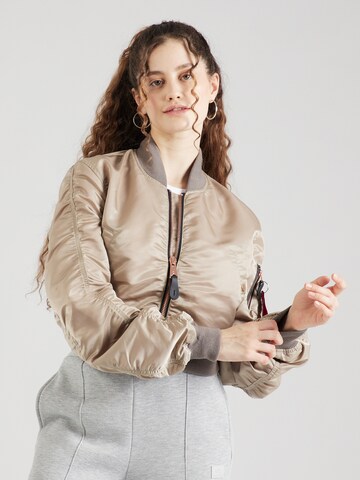 ALPHA INDUSTRIES Přechodná bunda 'MA-1' – béžová: přední strana