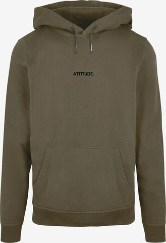Merchcode Sweatshirt 'Attitude' in Groen: voorkant