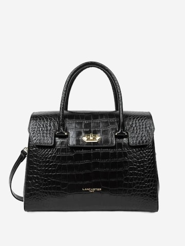 LANCASTER Paris Handbag 'Lancaster Sac à Main A rabat avec fermoir Exotic Croco Noir Croco' in Black: front