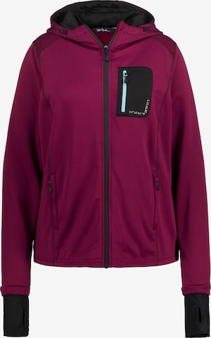 Ulla Popken Zip-Up Hoodie 'Hyprar' in Purple: front