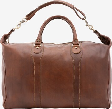 Borsa da viaggio 'Borsa da viaggio unisex vera pelle con tracolla rimovibile' di Alessia Firenze in marrone: frontale