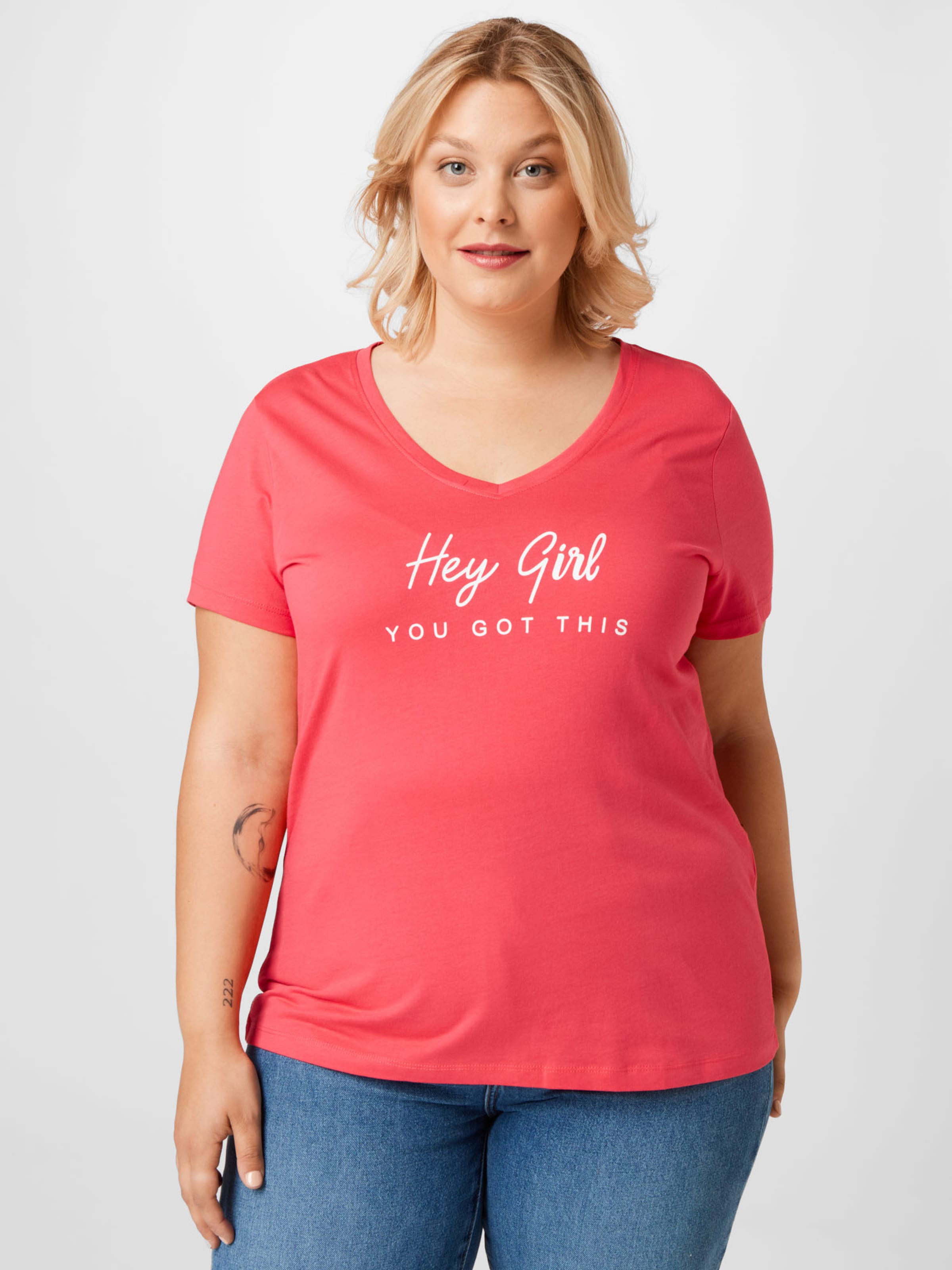 Frauen Shirts & Tops ONLY Carmakoma T-Shirt 'LOTTI' in Hellrot - ZI46011