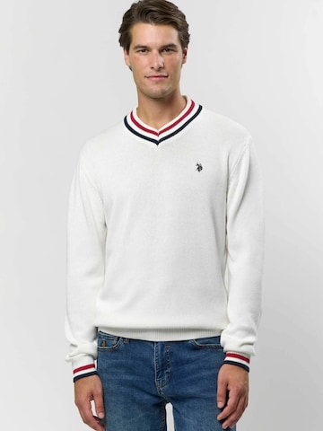U.S. POLO ASSN. Pullover ' Edmond ' in Weiß: Vorderseite