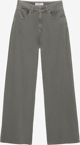 Pull&Bear Wide leg Trousers in Grey: front