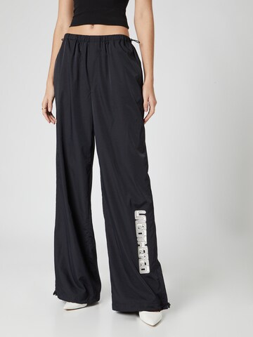 millane Wide leg Broek 'Lia' in Zwart: voorkant