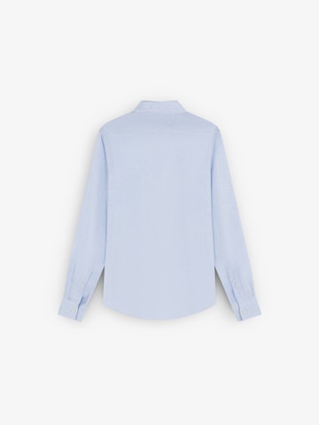 Scalpers Regular Fit Fancy Linen Shirt ' ' in Blau